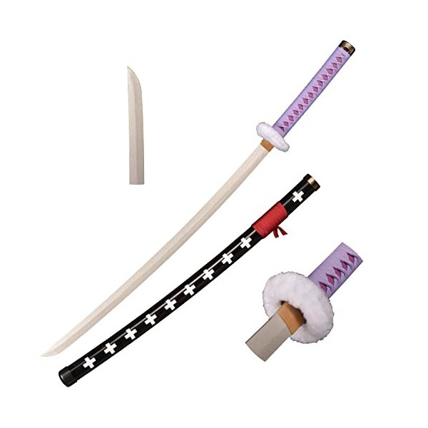 Skyward Blade Épée en bois Roronoa Zoro Katana, Anime Original Texture Japonaise Samouraï Épée, Trafalgar Law Katana Rouge Ja