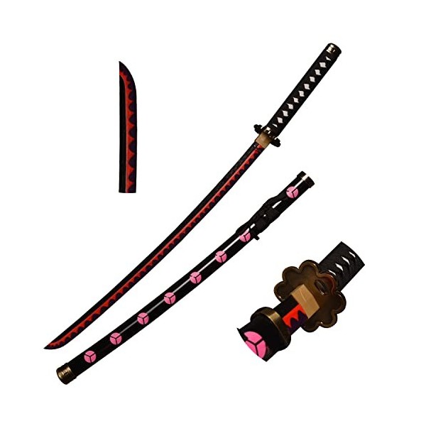 Skyward Blade Épée en bois Roronoa Zoro Katana, Anime Original Texture Japonaise Samouraï Épée, Trafalgar Law Katana Rouge Ja