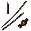 Skyward Blade Épée en bois Roronoa Zoro Katana, Anime Original Texture Japonaise Samouraï Épée, Trafalgar Law Katana Rouge Ja