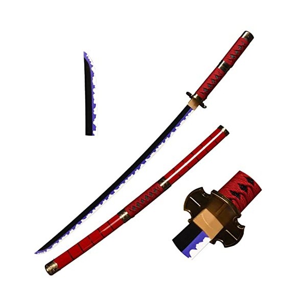 Skyward Blade Épée en bois Roronoa Zoro Katana, Anime Original Texture Japonaise Samouraï Épée, Trafalgar Law Katana Rouge Ja