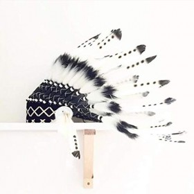 YINUODAY Indianischer Kopfschmuck Kinder Erwachsene Feder Kopfschmuck Coiffe de Plumes denfants Accessoires Photo Chapeaux I