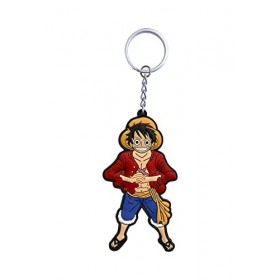 Aurabeam ONE Piece, Monkey D. Ruffy Luffy Porte-clés en caoutchouc, Anime et manga japonais Accessoires Cadeau Figurine, po