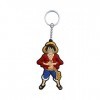 Aurabeam ONE Piece, Monkey D. Ruffy Luffy Porte-clés en caoutchouc, Anime et manga japonais Accessoires Cadeau Figurine, po