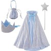 Luxylei Princesse Filles Paillettes Longue Cape Reine Paillettes À Capuche Cape Filles Costume De Noël Halloween Fête danniv