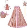 Luxylei Princesse Filles Paillettes Longue Cape Reine Paillettes À Capuche Cape Filles Costume De Noël Halloween Fête danniv