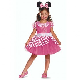 DISGUISE Officiel Deluxe Deguisement Minne Fille avec Oreille Minnie, Robe Minnie Mouse Déguisement de Carnaval Mardi Gras An