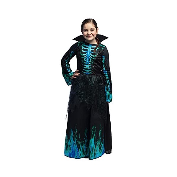 Boland - Costume pour enfants Squelette Azura, longue robe avec col, squelette, déguisement, Halloween, carnaval, fête à thèm