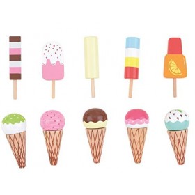 Lelin Lot de 10 supports en bois pour crème glacée