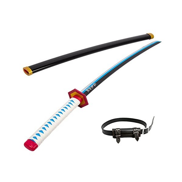 Demon Slayer Cosplay Katanas Blade de Katanas avec Ceinture, Jouet dépée Anime, Modèle de Prop Armes, Petit Katana 76cm, Gra