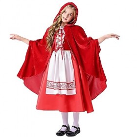 QWUVEDS Costume dHalloween pour femme - Robe dHalloween - 3 filles - Halloween - Carnaval - Fête - Jeu de rôle - Cape à cap