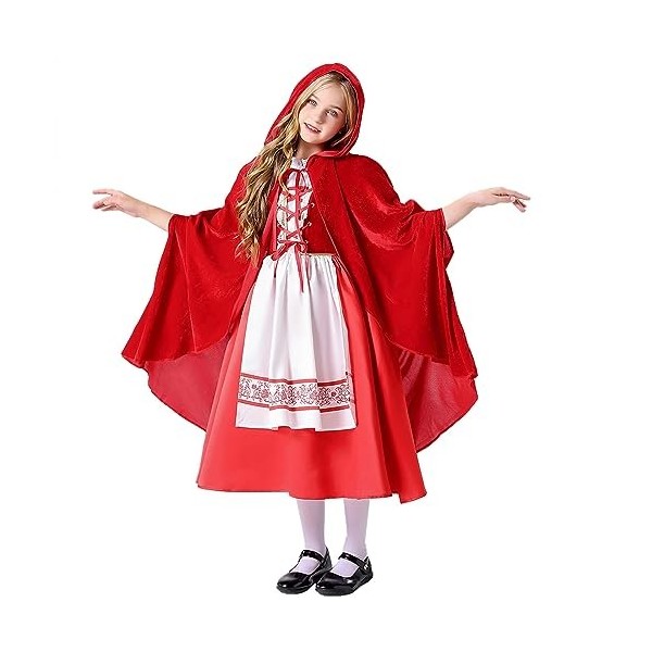 QWUVEDS Costume dHalloween pour femme - Robe dHalloween - 3 filles - Halloween - Carnaval - Fête - Jeu de rôle - Cape à cap