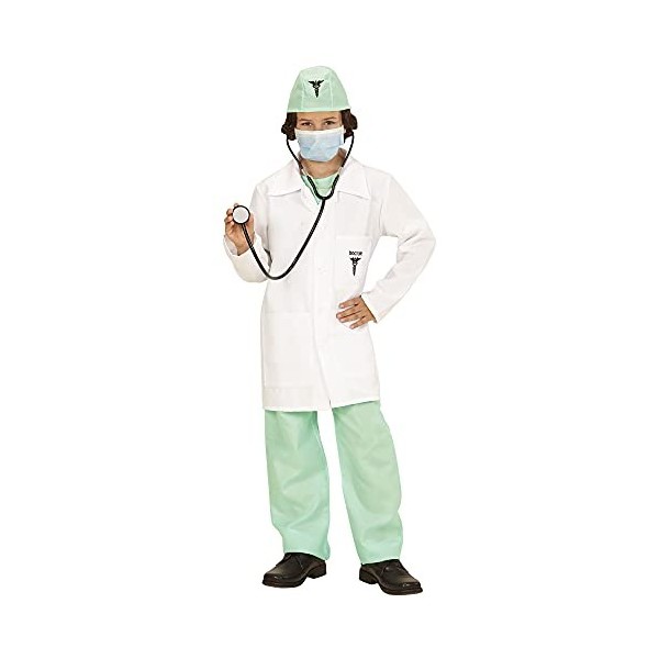 "DOCTOR" shirt, pants, lab coat, hat, face mask, stethoscope - 128 cm / 5-7 Years 