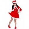 KIRALOVE - Déguisement Père Noël pour fille, déguisement pour carnaval, Halloween, cosplay, rouge et blanc, robe de fête Tai