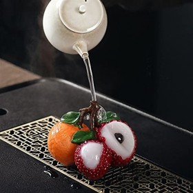 Thé Litchi en Résine À Couleur Changeante, Accessoires De Thé pour Animaux De Compagnie, Décoration De Fruits De Bureau Et De