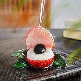 Thé Litchi en Résine À Couleur Changeante, Accessoires De Thé pour Animaux De Compagnie, Décoration De Fruits De Bureau Et De