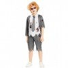 IKALI Zombie école Costume pour garçons Halloween Horreur étudiant thème fête Tenue Enfants Jeu de rôle Fantaisie Costume 3 p