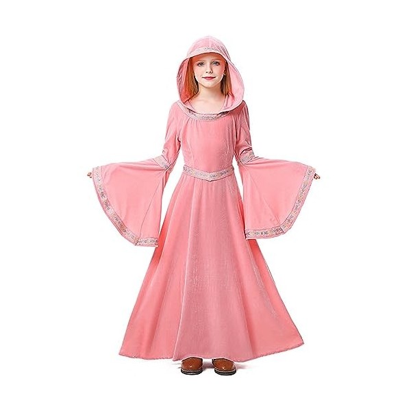 Feynman Costume médiéval pour enfant fille - Renaissance Anoblesse Palais Princesse Robe Halloween victorienne Reine Costume 