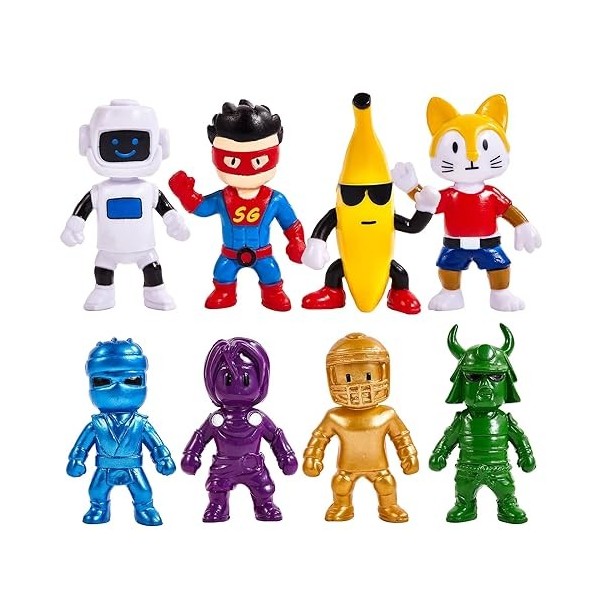 Puruuige 8 Pièces/Ensemble Stumble Guys Jouets Figurines 2.6 Q Ver modèle Anime Figurine PVC Mini décoration de gâteau Ense