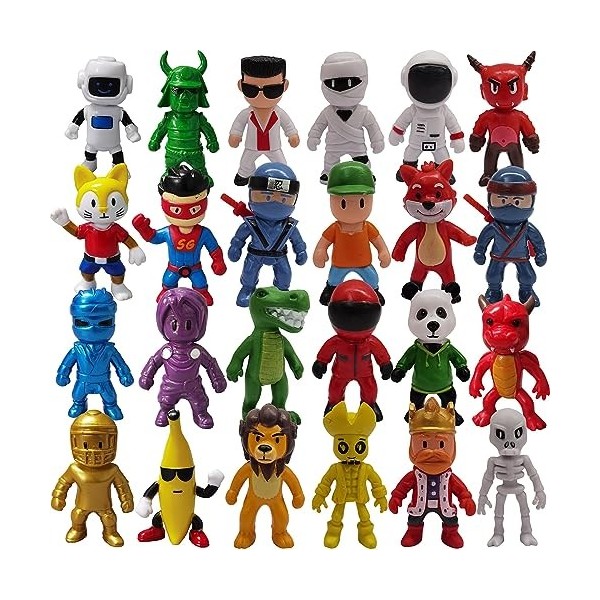 Puruuige 8 Pièces/Ensemble Stumble Guys Jouets Figurines 2.6 Q Ver modèle Anime Figurine PVC Mini décoration de gâteau Ense