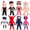 Puruuige 8 Pièces/Ensemble Stumble Guys Jouets Figurines 2.6 Q Ver modèle Anime Figurine PVC Mini décoration de gâteau Ense