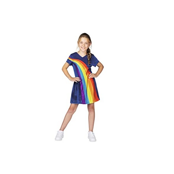 K3 déguisement - robe habillée bleu arc-en-ciel 6/8 ans - taille 134