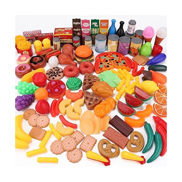 KaeKid Ensemble de 137 pièces pour la cuisine pour enfants, assortiment de jouets, accessoires de cuisine pour enfants à part