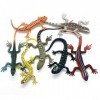 Yitaocity Lot de 12 lézards réalistes en caoutchouc - Figurines danimaux - Modèle artificiel - Lézard reptile pour décoratio