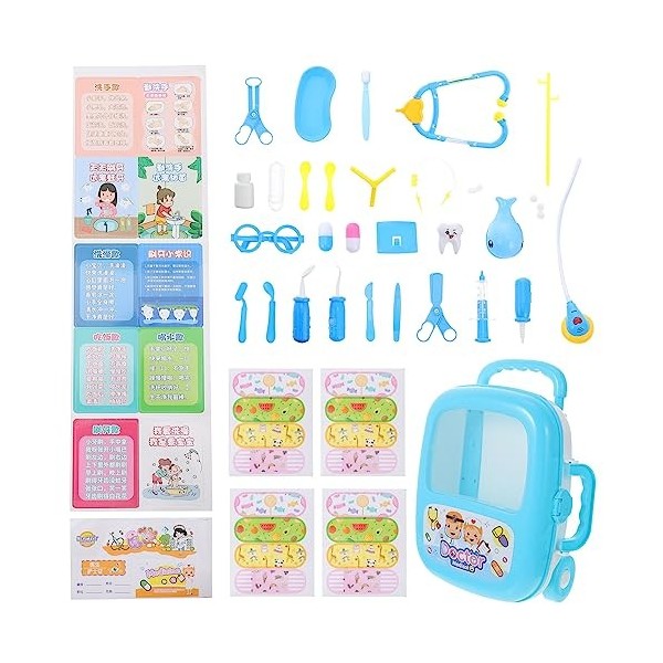 Toyvian Kit De Docteur Jouet pour Enfants: 40Pcs Faire Semblant De Ensemble De Jeu De Docteur avec Étui De Transport Jeu De R