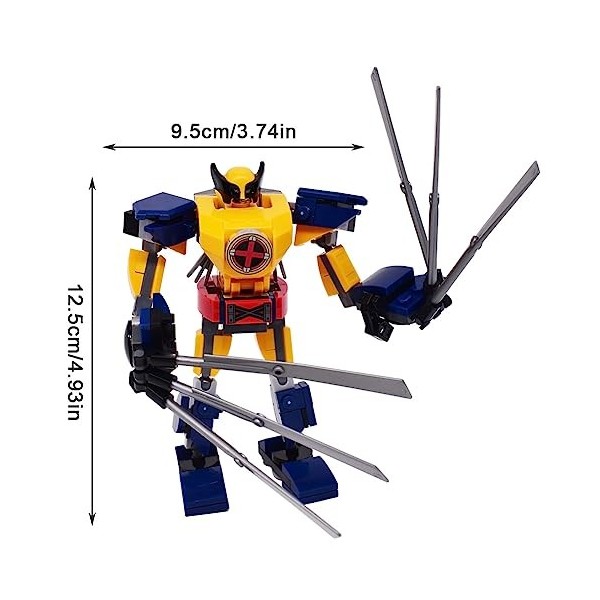 FISAPBXC Wolverine Mecha Mecha Blocs de Construction pour Enfants Jouets - à Collectionner Garçons et Filles 6+ Idées Cadeaux