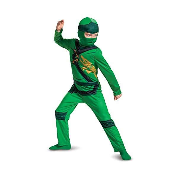 Déguisement Ninjago Vert Officiel – Enfiler – Taille L – Halloween/Fête – Sans Manches
