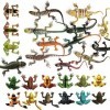 Yitaocity Lot de 24 petites grenouilles réalistes lézard, insecte, serpent, libellule, fourmi, reptile, animaux pour projet s