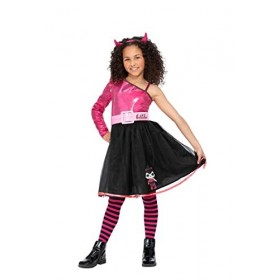 Smiffys 51642M L.O.L Surprise Spice Costume de diable pour fille, rose et noir, M-âge 7-9 ans