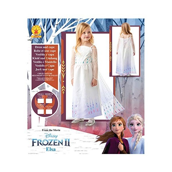 Rubies - Déguisement Luxe Epilogue Officiel - Elsa La Reine des Neiges 2, enfant, I-300779L, Taille L 7 à 8 ans