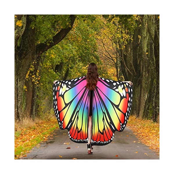 Costume de papillon pour Halloween - Écharpe en polyester - Accessoire de fête pour femme - Costume de fête - Costume de fête