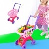 Chariot de Courses de Fruits Chariot de Courses de Jouets Anti-Chute Drôle Durable Polyvalent pour les Enfants Rose 