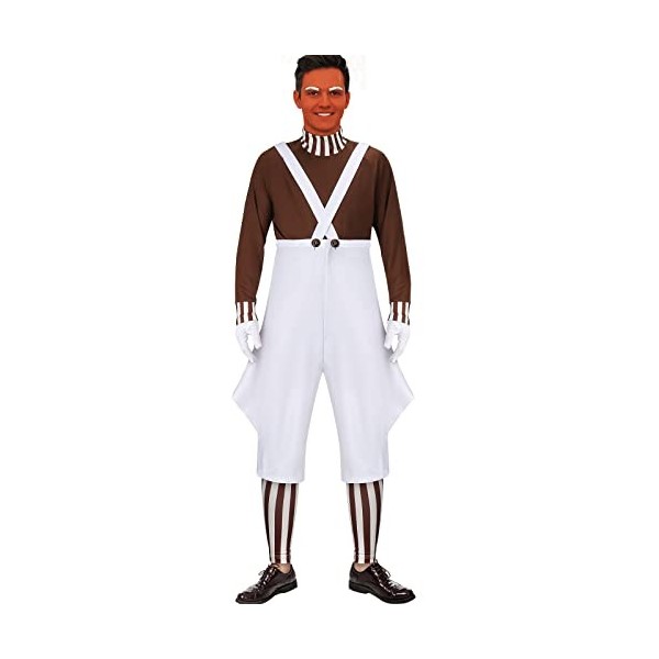 Funhoo Chocolate Factory Worker Costume Halloween Cosplay Loompa Déguisement Danny Nain Gants + Pantalon + Vêtements + Chauss