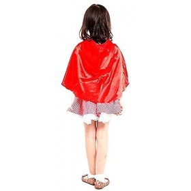 KIRALOVE - Costume Petit Chaperon Rouge Carnaval Conte de Fées Rouge Fille Taille L 6 7 ans Idée Cadeau Fête