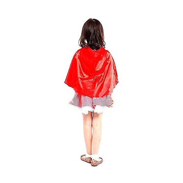 KIRALOVE - Costume Petit Chaperon Rouge Carnaval Conte de Fées Rouge Fille Taille L 6 7 ans Idée Cadeau Fête