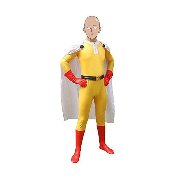 Costume de cosplay One Punch Man Saitama - Costume complet pour Halloween, carnaval, spectacle, jeu de rôle, combinaison pour