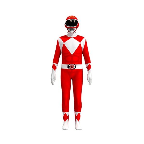 Tlarsun Costume de Ranger rouge pour garçons et filles de 4 à 6 ans