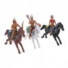 NUOBESTY Lot de 3 figurines déquitation Inder - Modèle de cowboy - Modèle de scène - Personnage - Cowboys et indiens - Jouet