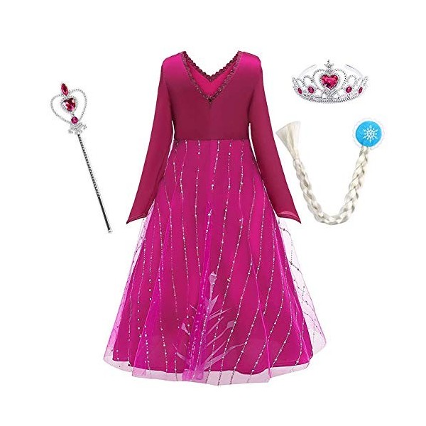 IBTOM CASTLE Costume de princesse Cendrillon Sofia Rapunzel, pour enfant, robe longue pour fête, cosplay, carnaval, demoisell