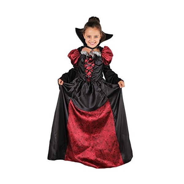 Magicoo Costume de vampire femme pour fille avec col – Costume de vampire chic pour Halloween – Taille 110 à 152