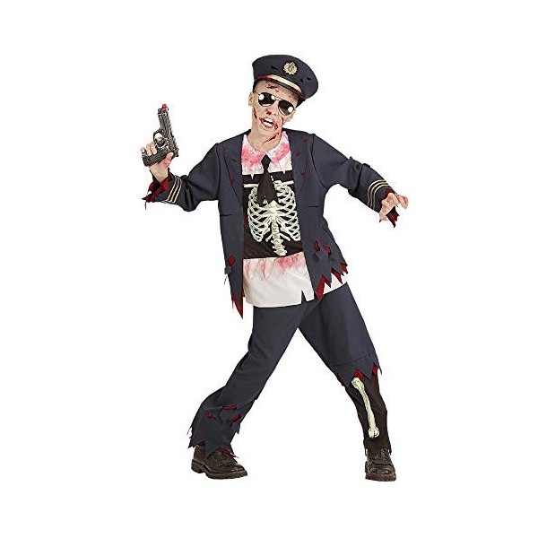"ZOMBIE POLICE OFFICER" coat withshirt, pants, hat - 140 cm / 8-10 Years 