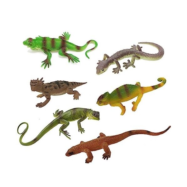 Yitaocity Lot de 18 figurines réalistes de lézard caméléon pour reptiles - Figurines danimaux - Accessoire de farce - Jouet 