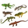 Yitaocity Lot de 18 figurines réalistes de lézard caméléon pour reptiles - Figurines danimaux - Accessoire de farce - Jouet 