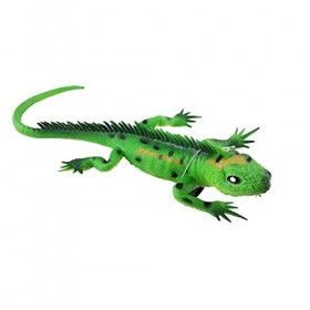 Yitaocty - Grand lézard en caoutchouc vert - Modèle réaliste - Figurine danimal reptile - Jouet effrayant - Jouet effrayant 