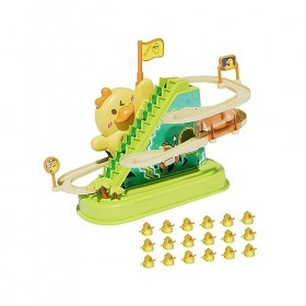 F Fityle Petits Canards Jouets descalade Montagnes Russes Jouet Canard avec Musique Baignoire Jouet Ensemble de Jeu de Piste