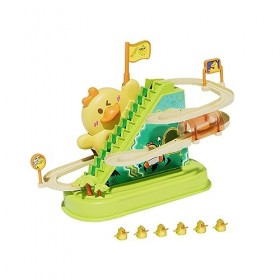 F Fityle Petits Canards Jouets descalade Montagnes Russes Jouet Canard avec Musique Baignoire Jouet Ensemble de Jeu de Piste