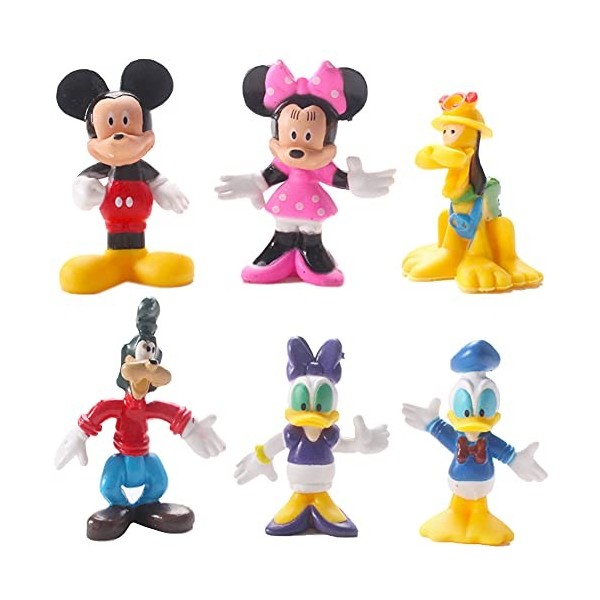 Ropniik 6PCS Mouse Figurines,Mouse Mini Figurines Kit,Kawaii Anime Figures,Décorations de Gâteaux,Décorations de Voitures,Jou